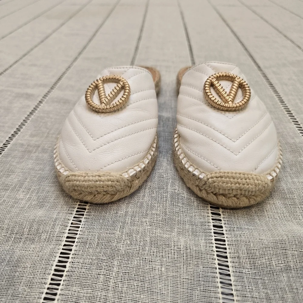 Valentino White Espadrilles Mules Size 36 Made In SPAIN ( Size 6 Usa) - Picture 7 of 9